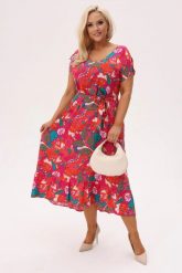 Asymetryczna sukienka Kiara MIDI z wiązaniem i falbanką - Sunset Tropic PLUS SIZE XXL OVERSIZE. Czerwone sukienki Moda Size Plus Iwanek, na co dzień, plus size, bez wzorów, z materiału, eleganckie, z asymetrycznym kołnierzem, plus size, bez ramiączek, midi, asymetryczne. W wyprzedaży za 263.90 zł.