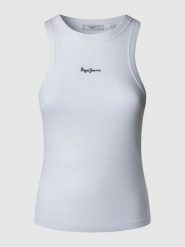 Pepe Jeans Top "Marian" w kolorze białym rozmiar: XL. Białe topy Pepe Jeans, xl, bez wzorów, z jeansu, bez kołnierzyka, bez ramiączek. Za 65.69 zł.