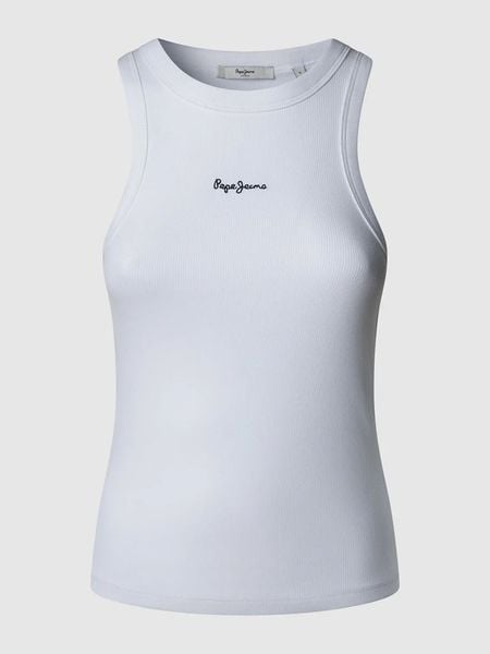 Pepe Jeans Top "Marian" w kolorze białym rozmiar: M. Białe topy Pepe Jeans, m, bez wzorów, z jeansu, bez kołnierzyka, bez ramiączek. Za 92.86 zł.