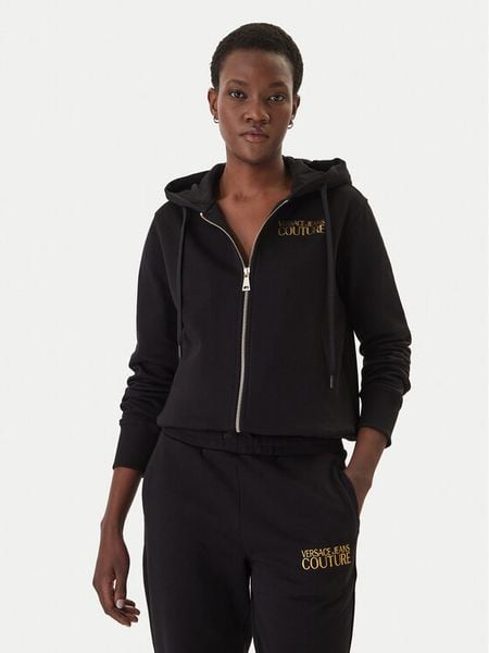 Versace Jeans Couture Bluza 80HAIT00 CF01T Czarny Regular Fit. Czarne bluzy Versace Jeans Couture, xl, bez wzorów, z bawełny, bez kaptura. Za 631.99 zł.