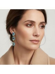 Otazu Pozłacane kolczyki-wkrętki z kryształami Swarovski rozmiar: onesize. Niebieskie kolczyki Otazu, z kryształem, pozłacane. Za 304.99 zł.