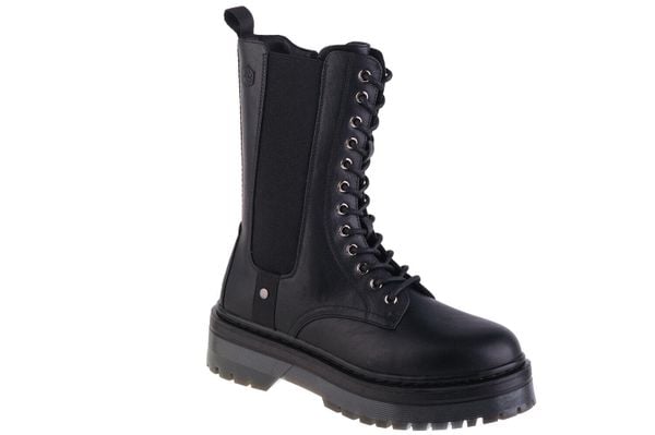 Trapery damskie, Lumberjack Elyse. Czarne trapery i śniegowce Lumberjack, z materiału. Za 169.99 zł.