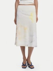 Desigual Spódnica midi Bruma 25WWFK08 Écru Regular Fit. Spódnice Desigual, xs, bez wzorów, z bawełny, midi. Za 379.99 zł.