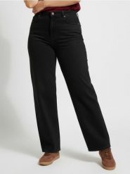 Jeansy wide leg z efektem sprania Plus size - czarny. Czarne jeansy Sinsay, plus size, bez wzorów. Za 79.99 zł.