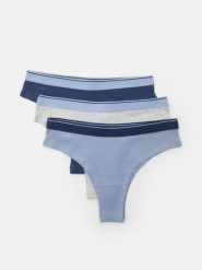 Bawełniane majtki stringi 3 pack - wielobarwny. Stringi Sinsay, bez wzorów, z bawełny. Za 19.99 zł.