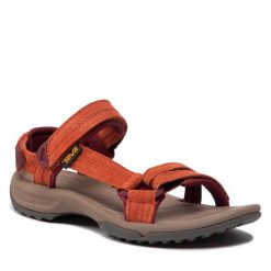 Sandały Teva. Brązowe sandały Teva, bez wzorów, sportowe, bez obcasa, bez zapięcia. Za 449.99 zł.