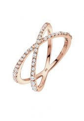 Elli Damski pierścionek skręcony X z kryształami z cyrkoniami w srebrze próby 925 Sterling Silver Pierścionki 1 ct. Szare pierścionki Elli, z cyrkonią, srebrne. Za 298.99 zł.