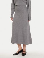 Max Mara Leisure Spódnica midi Agile 2426306028 Szary Regular Fit. Szare spódnice Max Mara Leisure, l, bez wzorów, z wełny, midi. Za 589.99 zł.