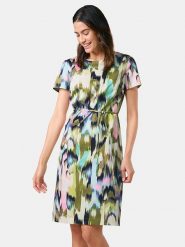 Gerry Weber Sukienka ze wzorem rozmiar: 42. Sukienki Gerry Weber, bez wzorów, z bawełny, bez kołnierzyka, bez ramiączek, mini, rozkloszowane. Za 240.99 zł.