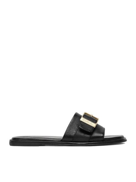 U.S. Polo Assn. Klapki EO-TEMPE001W/6L1 Czarny. Czarne klapki U.S. Polo Assn., bez wzorów, ze skóry, bez obcasa. Za 150.99 zł.
