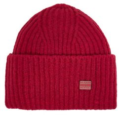 Czapka Tommy Hilfiger. Czerwone czapki TOMMY HILFIGER, bez wzorów. Za 199.99 zł.