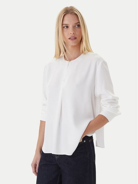 Tommy Hilfiger Bluzka WW0WW47339 Biały Relaxed Fit. Białe bluzki TOMMY HILFIGER, bez wzorów, z wiskozy, bez kołnierzyka, bez ramiączek. Za 249.99 zł.