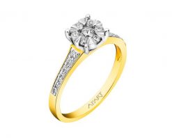Pierścionek z żółtego i białego złota z brylantami - 0,34 ct - próba 585. Białe pierścionki Apart, z brylantem, złote. Za 5,490.00 zł.