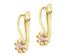 Złote kolczyki z cyrkoniami - kwiaty. Żółte kolczyki Apart, z cyrkonią, złote. Za 919.00 zł.