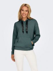 ONLY Bluza w kolorze morskim rozmiar: M. Niebieskie bluzy Only, m, bez wzorów, z kapturem. Za 176.08 zł.
