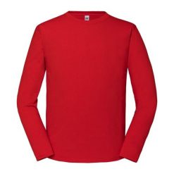 Koszulka Z Długim Rękawem Unisex Dla Dorosłych Iconic 195. Czerwone bluzki FRUIT OF THE LOOM, l, bez wzorów, sportowe, bez kołnierzyka, bez ramiączek. Za 62.99 zł.