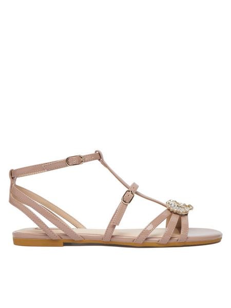 Liu Jo Sandały Sandy 08 SA6121 EX004 Zielony. Zielone sandały Liu Jo, bez wzorów, ze skóry, bez obcasa, na płaskiej podeszwie, bez zapięcia. Za 559.99 zł.