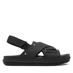 Sandały EMU Australia. Czarne sandały EMU Australia, bez wzorów, bez obcasa, na płaskiej podeszwie, bez zapięcia. Za 439.99 zł.