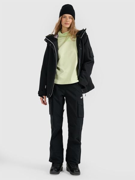 4F Spodnie snowboardowe membrana 15000 damskie - czarne XS. Czarne spodnie narciarskie 4f, s, bez wzorów, z materiału, snowboardowy. Za 599.99 zł.