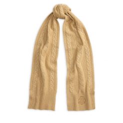Szalik LAUREN RALPH LAUREN. Brązowe szaliki Lauren Ralph Lauren, bez wzorów. Za 519.99 zł.