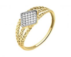 Złoty pierścionek z cyrkoniami. Żółte pierścionki Apart, z cyrkonią, złote. Za 2,319.00 zł.