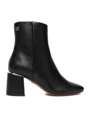 Nine West Botki CEO-LATIFA-01 Czarny. Czarne botki Nine West, bez wzorów, z materiału, bez obcasa, na słupku, bez zapięcia. Za 279.99 zł.