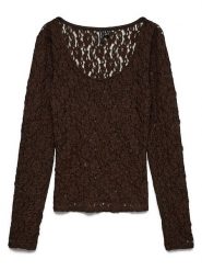 Vero Moda Bluzka w kolorze brązowym rozmiar: XL. Brązowe bluzki Vero Moda, xl, bez wzorów, z koronki, bez kołnierzyka, bez ramiączek. Za 99.95 zł.