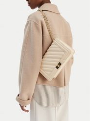 Badura Torebka TYL00495 Beżowy. Brązowe listonoszki Badura, bez wzorów, z materiału, bez dodatków. Za 199.99 zł.