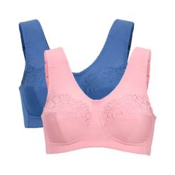 Cellbes Biustonosz Lily 2 Pack niebieski różowy female niebieski/różowy 75B. Czerwone bielizna sportowa Cellbes, s, z aplikacjami. Za 159.00 zł.