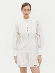 BARDOT Sukienka koktajlowa 59586DB3 Biały Regular Fit. Białe sukienki Bardot, bez wzorów, z syntetyku, wizytowe, bez kołnierzyka, bez ramiączek. Za 399.99 zł.