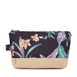 Kosmetyczka Roxy. Czarne kufry i kosmetyczki Roxy, bez wzorów, z materiału, bez dodatków. Za 49.99 zł.