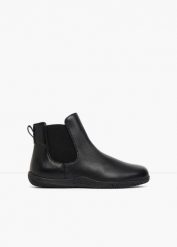 Buty barefoot z elastyczna podeszwą. Czarne botki bonprix, bez wzorów, bez obcasa, bez zapięcia. Za 149.99 zł.