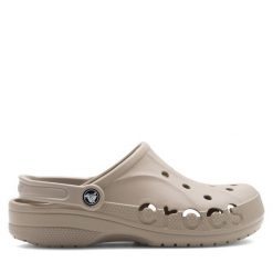 Klapki Crocs. Brązowe klapki Crocs, bez wzorów, bez obcasa. Za 199.99 zł.