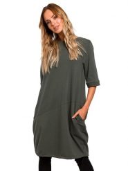 Made of emotion Sukienka w kolorze khaki rozmiar: M. Brązowe sukienki Made Of Emotion, m, bez wzorów, bez kołnierzyka, bez ramiączek, mini. Za 196.95 zł.