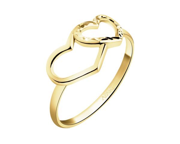 Złoty pierścionek - serca. Żółte pierścionki Apart, złote. Za 779.00 zł.