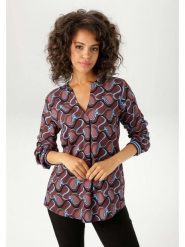 Aniston Bluzka w kolorze bordowo-niebieskim rozmiar: 44. Czerwone bluzki Aniston, bez wzorów, bez kołnierzyka, bez ramiączek. Za 82.99 zł.