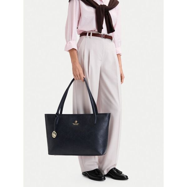 Torebka Beverly Hills Polo Club. Niebieskie shopper Beverly Hills Polo Club, bez wzorów, bez dodatków. Za 219.99 zł.