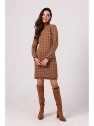 Be Wear Dzianinowa sukienka w kolorze jasnobrązowym rozmiar: S/M. Brązowe sukienki Be Wear, m, bez wzorów, z dzianiny, bez kołnierzyka, bez ramiączek, mini. Za 265.45 zł.