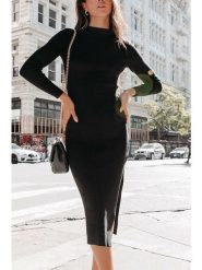 Milan Kiss Sukienka w kolorze czarnym rozmiar: L. Czarne sukienki Milan Kiss, l, bez wzorów, bez kołnierzyka, bez ramiączek, midi. Za 182.95 zł.