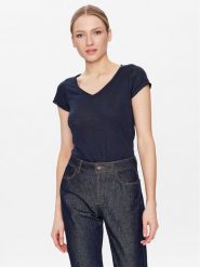 Sisley T-Shirt 3TNHL4007 Granatowy Regular Fit. Niebieskie t-shirty Sisley, s, bez wzorów, z bawełny, bez kołnierzyka, bez ramiączek. Za 49.99 zł.