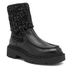 Botki Badura. Czarne botki Badura, bez wzorów, bez obcasa, na płaskiej podeszwie, bez zapięcia. Za 429.99 zł.