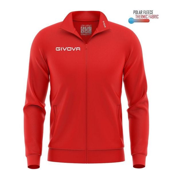 Bluza sportowa Givova Polarfleece Mono 500 Red. Czerwone bluzy Givova, s, bez wzorów, z materiału, bez kaptura. Za 93.02 zł.