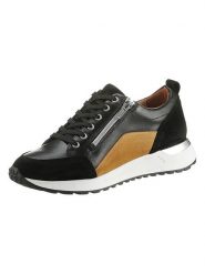 Heine Skórzane sneakersy w kolorze czarno-beżowym rozmiar: 41. Brązowe trampki Heine, bez wzorów, bez zapięcia. Za 146.45 zł.