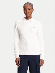 Tommy Hilfiger Sweter Fine WW0WW44993 Écru Regular Fit. Swetry TOMMY HILFIGER, s, bez wzorów, z bawełny, bez ramiączek. Za 559.99 zł.