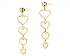 Kolczyki srebrne - serca. Szare kolczyki Apart, pozłacane. Za 219.00 zł.