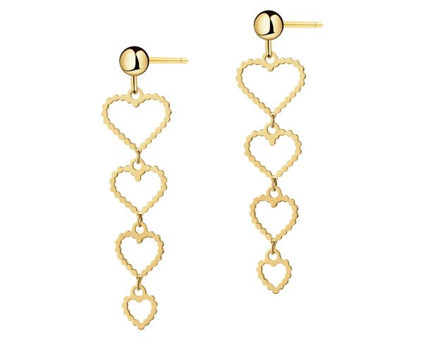 Kolczyki srebrne - serca. Szare kolczyki Apart, pozłacane. Za 219.00 zł.