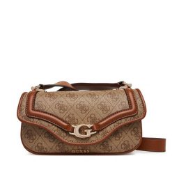 Torebka Guess. Brązowe listonoszki Guess, z aplikacjami, bez dodatków. Za 549.99 zł.