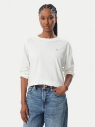 Tommy Hilfiger Bluzka Jersey UW0UW06593 Biały Regular Fit. Białe bluzki TOMMY HILFIGER, l, bez wzorów, z bawełny, bez kołnierzyka, bez ramiączek. Za 160.99 zł.