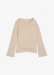 Koszulka oversize z lejącej mieszanki wiskozy z elastanem. Brązowe bluzki bonprix, bez wzorów, z elastanu, bez kołnierzyka, bez ramiączek. Za 64.99 zł.