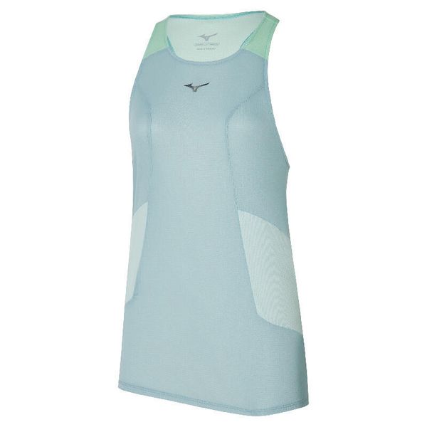 Damski tank top Mizuno Dryaeroflow. Niebieskie topy Mizuno, bez wzorów, bez kołnierzyka, bez ramiączek. Za 211.00 zł.